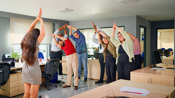 Mindful pause observing office environment